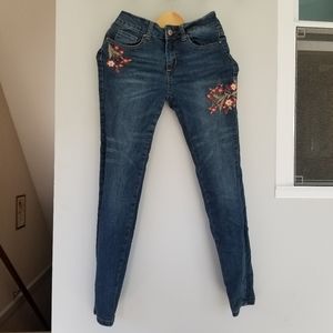 floral embroidered jeans